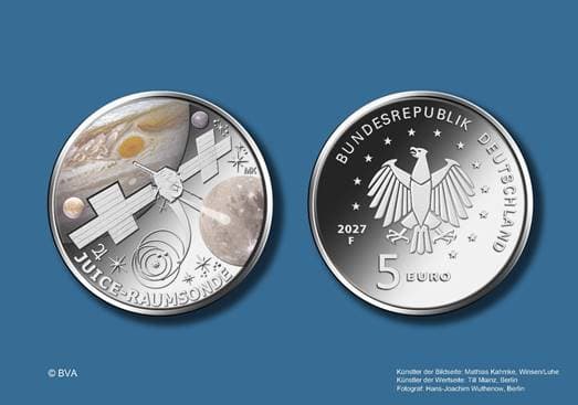 5-Euro-Sammlermünze „JUICE-Raumsonde“: Ausgabe für 2027 geplant