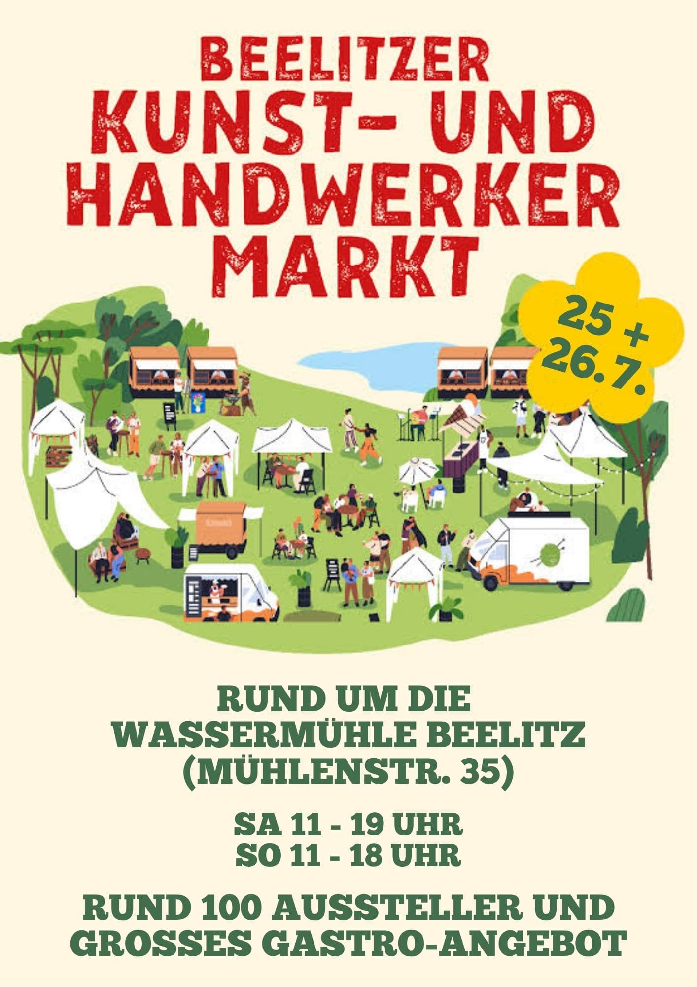 Kunst- und Handwerkermarkt an der Beelitzer Wassermühle