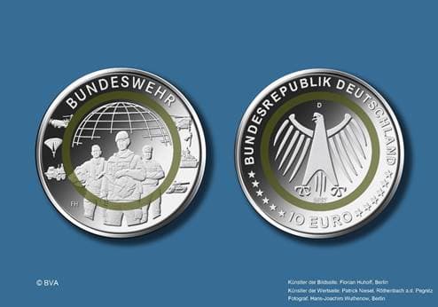 10-Euro-Sammlermünze „Bundeswehr“: Ausgabe für Mai 2027 geplant