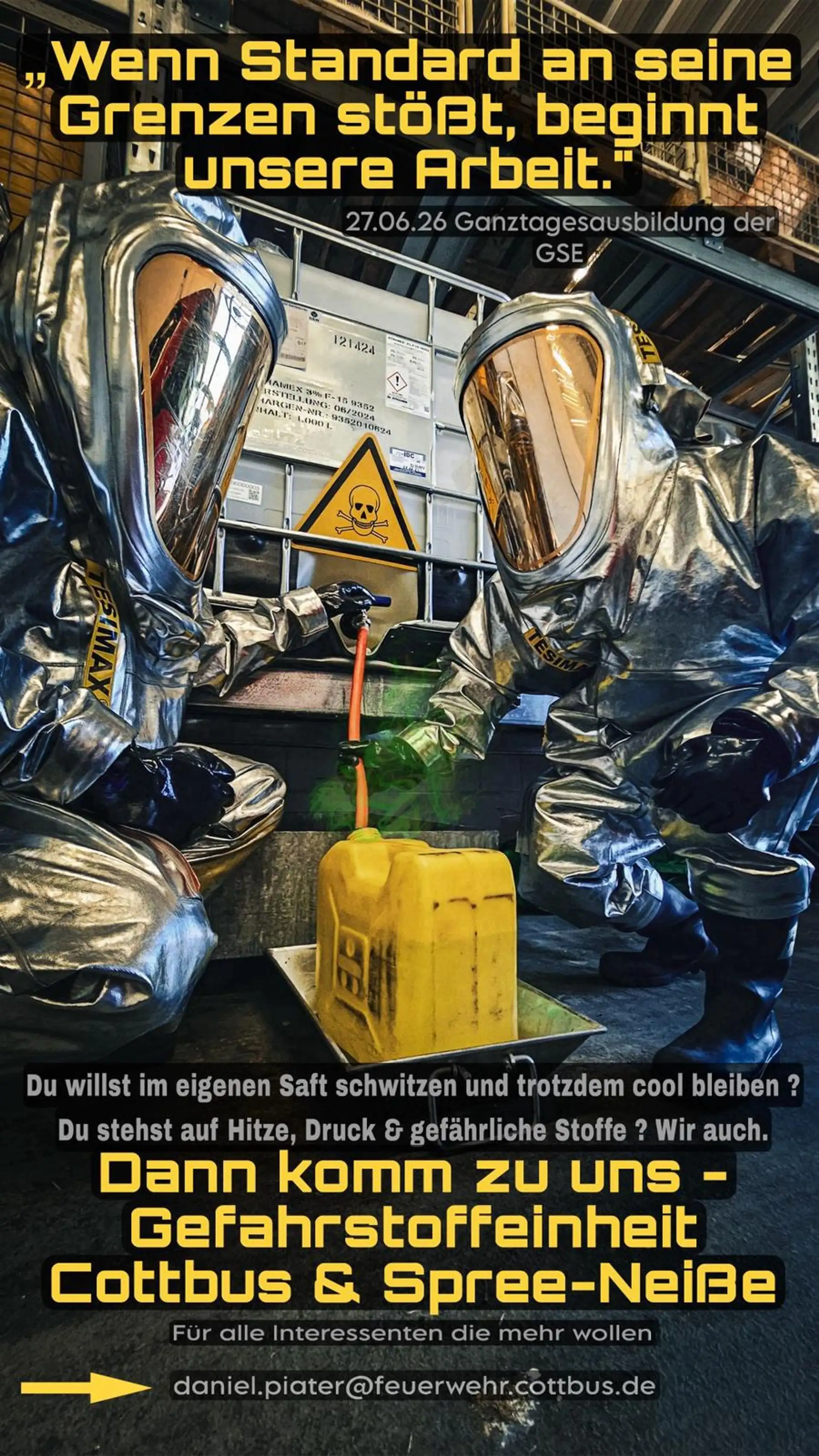 Kurzmitteilung: Gefahrstoffeinheit sucht Verstärkung