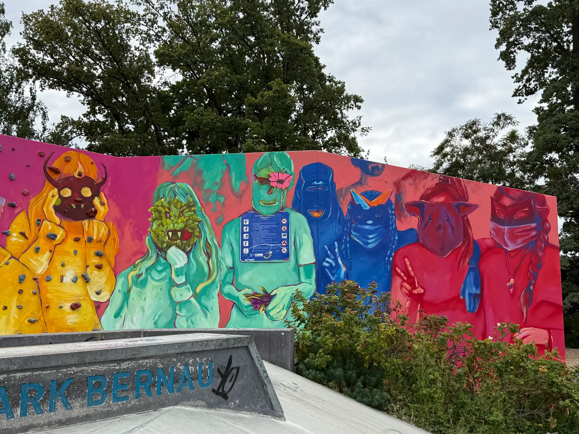 Grafische Abbildung zur Einweihung der neuen Graffitiwand am Skatepark Rehberge.