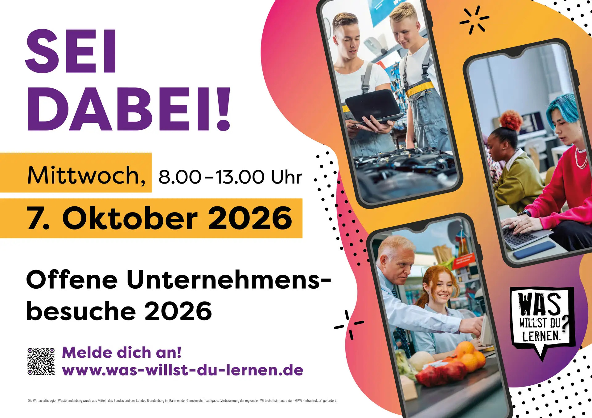 Kleines Plakat zum Berufemarkt Westbrandenburg.